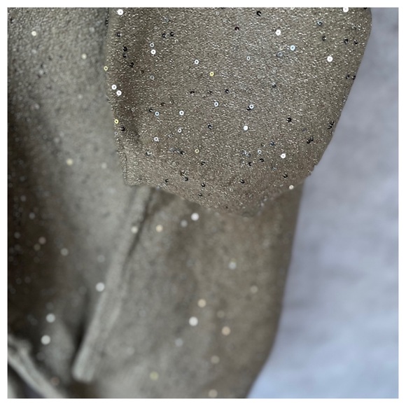 Loft Sequin Shimmer Double V Sweater L - Picture 5 of 9